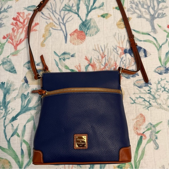 Dooney & Bourke Handbags - Dooney & Bourke Blue and Brown Crossbody Bag